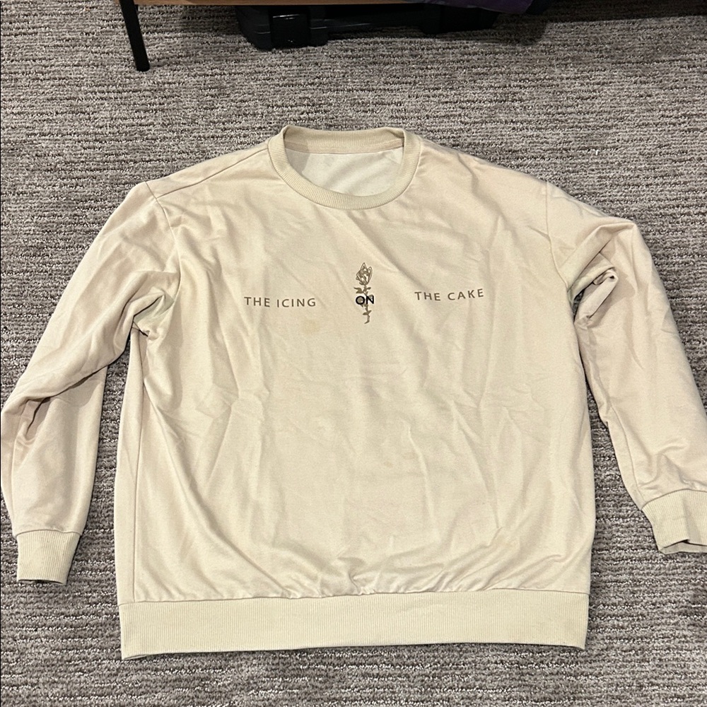 Cream Sweater with Graphic Design